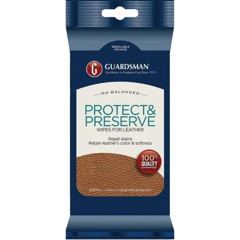 Guardsman 470600 Protect & Preserve Leather Care Wipes (20-Pack)