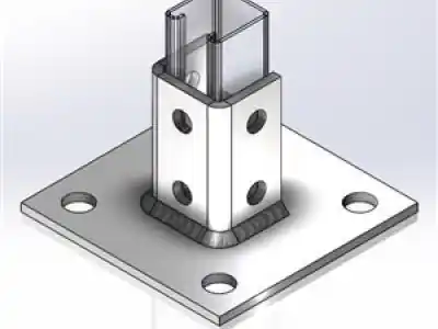 EMPIRE INDUSTRIES 9094PBZ Post Base Square Zinc for 1-5/8 x 1-5/8 Strut
