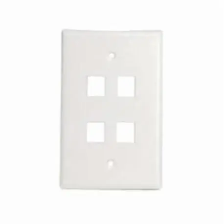 OCC FPKS0400 Residential 4-Port Single-Gang Smooth Faceplate
