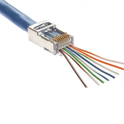 Platinum Tools 100021C EZ-RJ45 STP CAT5e, CAT6 Connector Int. Ground, 10-Pack