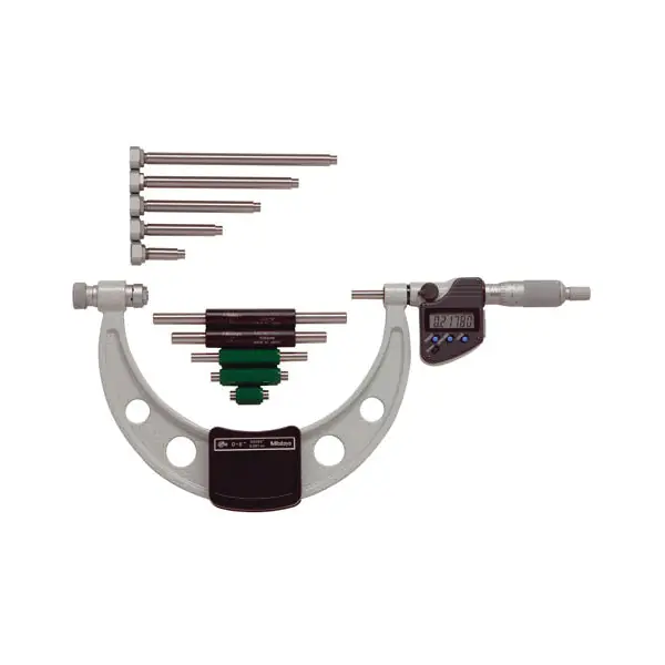 Mitutoyo 340-351-30 MTI Digimatic Wide Range Mic 0-6 in Interchangeable Anvils