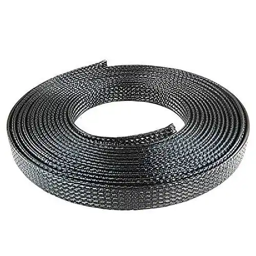 NTE Electronics 04-ESNF250-10 Expandable Sleeving No Fray 1/4 Inch Dia. Flame Retardant Braided Polyester 10 Feet