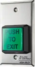 Alarm Controls TS-2-2 Request-to-Exit Station, 2 Green Square Push Button, Momentary DPDT Output, Single Gang, TS-2-2