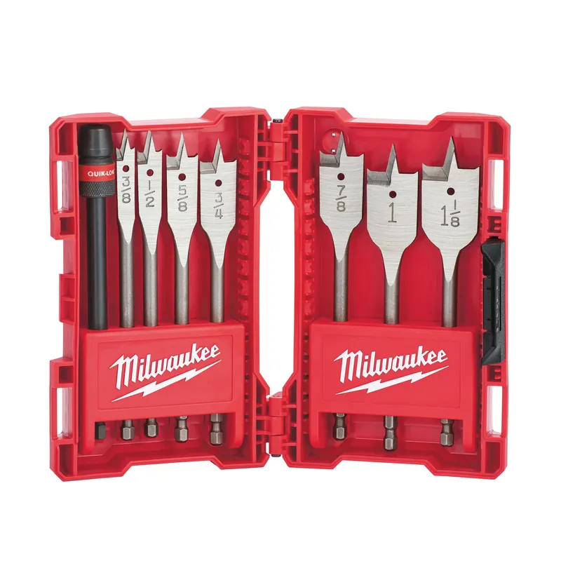 MILWAUKEE MIL-49-22-0175 QUIK-LOK Flat Boring Bit Set - 8 Piece
