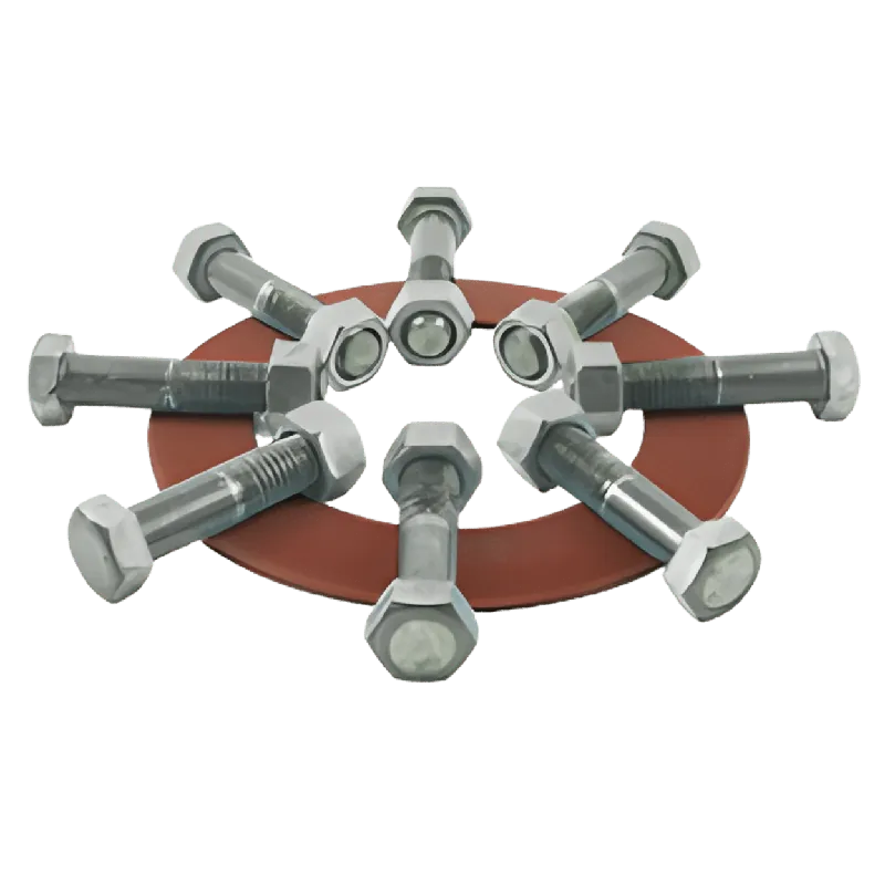 Approved Vendor SIGFPU 6 Inch Flange Pack, 5/8 Inch - 11 x 3 Inch Bolts, 1/8 Inch Red Rubber Ring Gasket