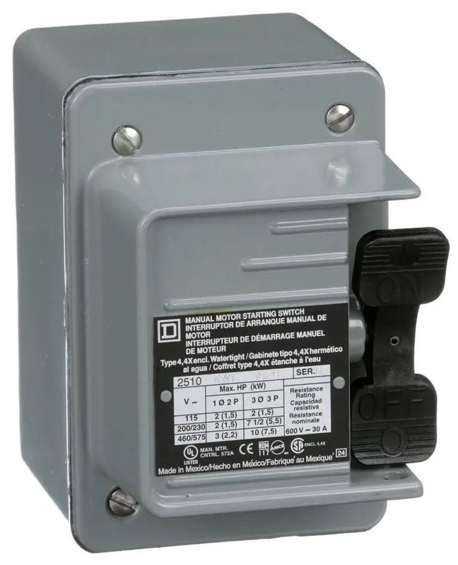 Square D 2510KW1 Manual Switch 600Vac K+Options