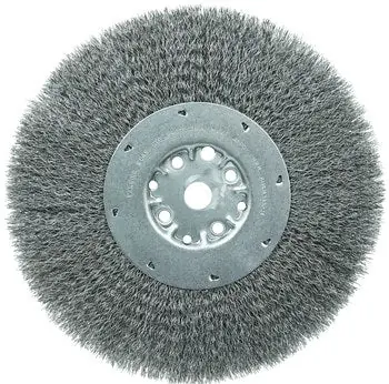 Weiler 1518 Maximum Density Crimped Wire Wheel Brush 10 in dia 1 in W Face 4500 RPM