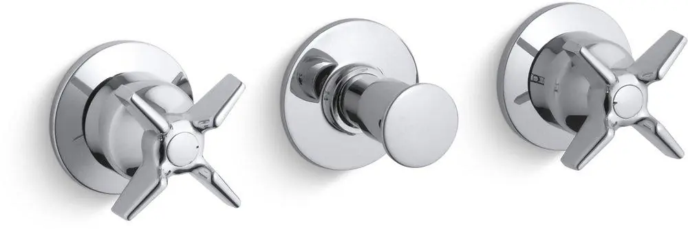 Kohler T7751-3-CP Triton Three Handle Diverter Valve Trim in Polished Chrome