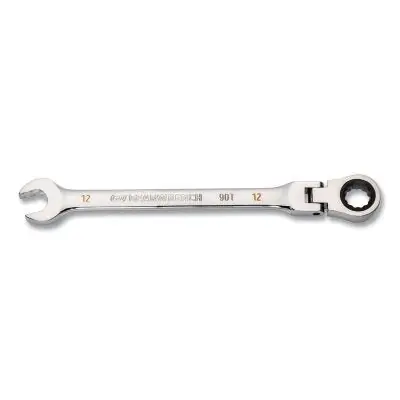 GEARWRENCH 86712 90-Tooth 12 Point Flex Head Ratcheting Combination Wrench Metric 12 mm