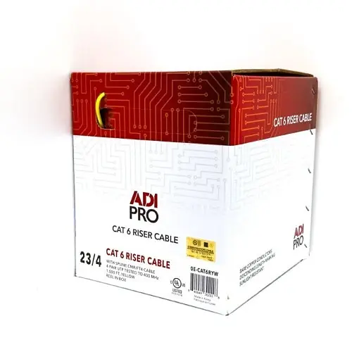 ADI PRO 0E-CAT6RYW CAT6 Riser Cable 1000' (304.8m) Reel in Box