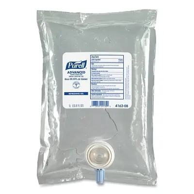 Gojo 4163-08 Advanced Hand Sanitizer Green Certified Gel CS2 Refill 1,000 mL