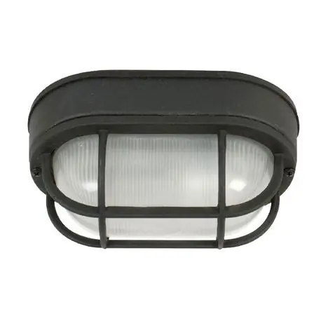 Craftmade Z396-05 Glass Globes Bulkhead Traditional Flush Mount Lighting With Knockout, (1) Incandescent Lamp, 120 VAC, Matte Black Housing