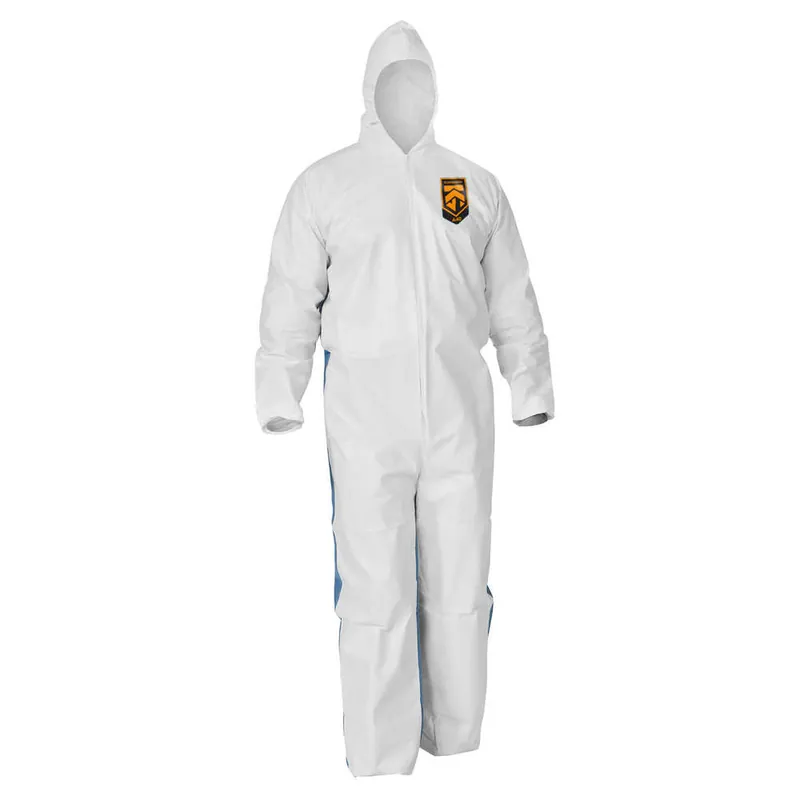 KleenGuard 38508 A40 Liquid & Particle Protection Hood Coveralls with Blue Breathable Back - 4X-Large
