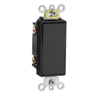 Leviton 5693-2E 120/277 Vac 15 Amp 2 Hp 3-Way Black Thermoplastic Self Grounding Rocker Quiet Switch