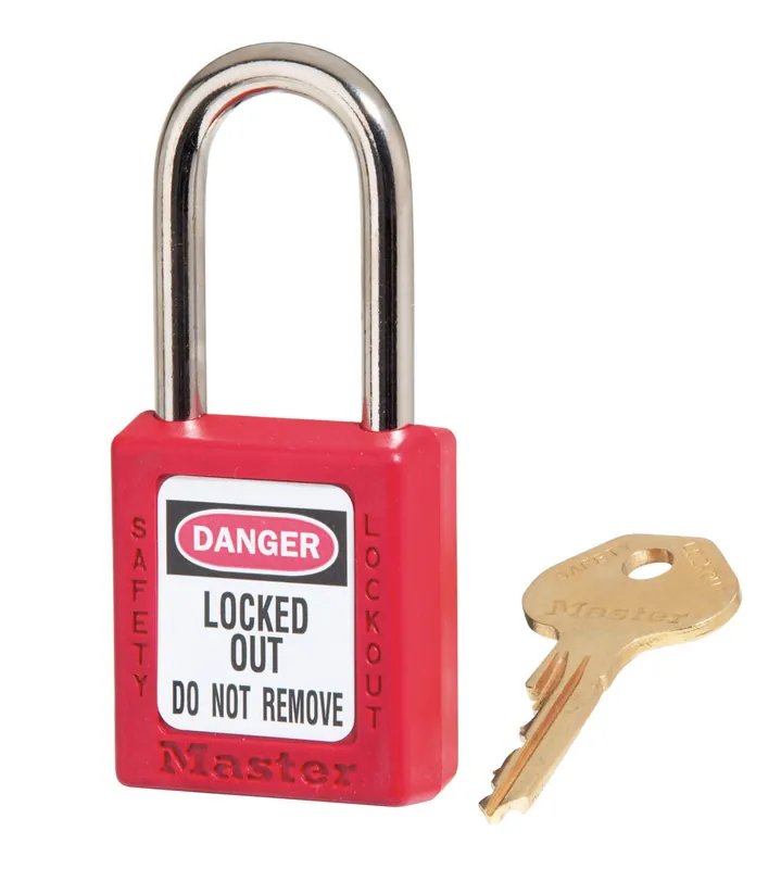 Master Lock 410KARED50F070 Red Zenex 1-1/2 in. Keyed Alike Thermoplastic Safety Padlock