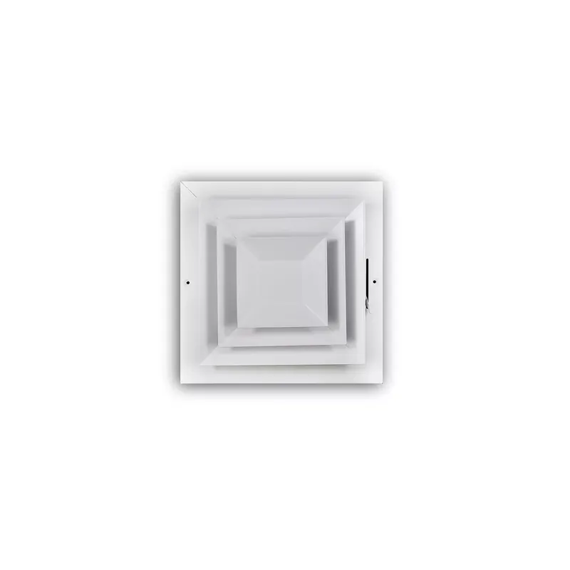 TRUaire 560M12X12 12 Inch Square Steel Multi-Shutter Damper White Diffuser
