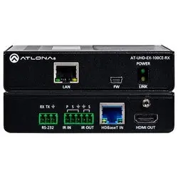 ATLONA AT-UHD-EX-100CE-RX 4K/UHD HDMI Over 100 M HDBaseT Receiver with Ethernet, Control, and PoE