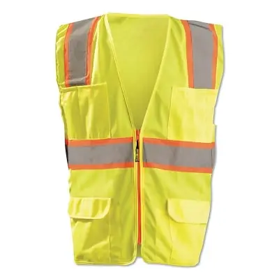 OccuNomix LUX-ATRANS-Y3X Class 2 Surveyor Style Solid Vests with 2-Tone Striping 3X-Large