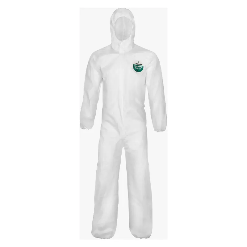 Lakeland LAKEL-COL428-2X Disposable Coverall With Elastic Ankle and Elastic Wrist, 2XL, White, MicroMax NS Cool Suit