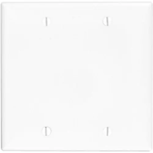 Leviton 80725-0GY 2-Gang Blank Wallplate Standard Size Thermoplastic Nylon Gray