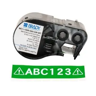 Brady MC1-1000-595-GN-WT M Series Cartridge Label 25 ft 1 in