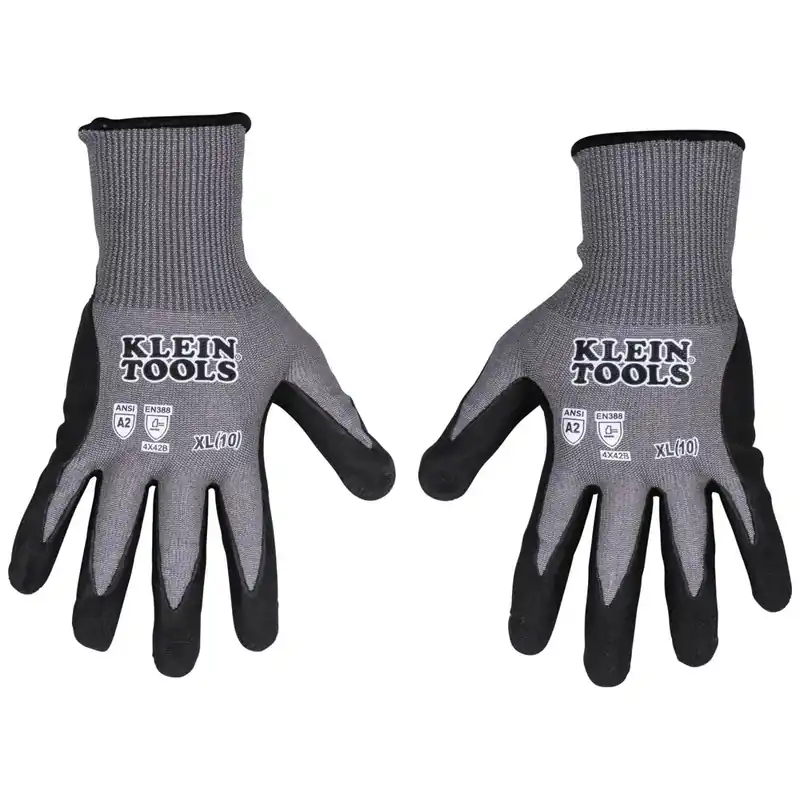 Klein 60586 Knit Dipped Gloves Cut Level A2 Touchscreen XL 2-Pair