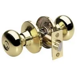 Master Lock BCO0103 Door Lock, Keyed Different, Biscuit Knob, Polished Brass, For Entry, 2 Each Per Box