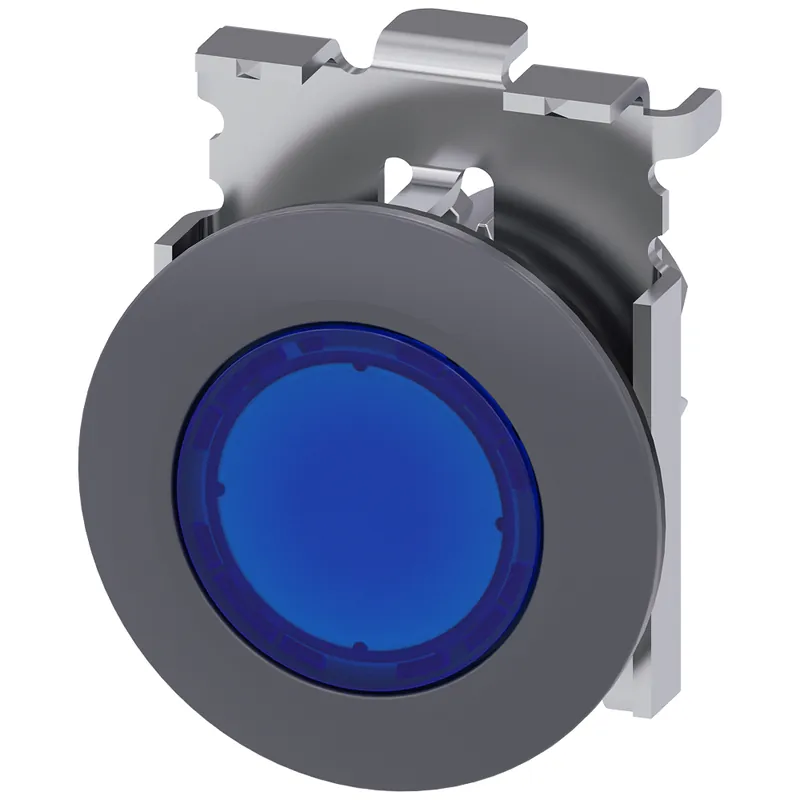 Siemens 3SU1061-0JD50-0AA0 Illum Pushbutton, Blocked, Blu, Guarded
