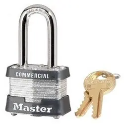 Master Lock 3LFKA0330 Tumbler Padlock Keyed Alike 4-Pin W1 Cylinder 1-9/16 Width 0330
