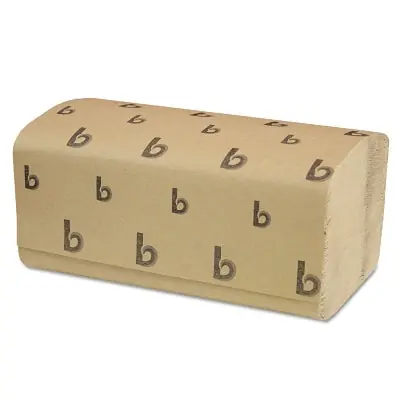 Boardwalk BWK6210 Folded Paper Towel Single Fold Brown 9-1/2 in x 9 in 250 per Pack