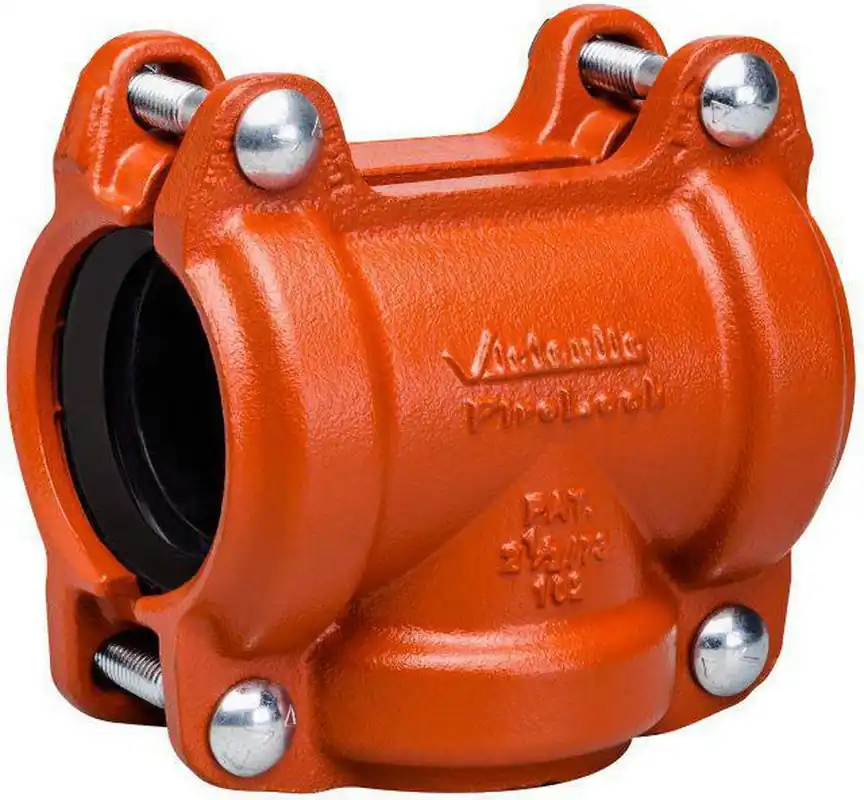 Victaulic F010102PE0 FireLock Installation-Ready Style 102 1 in Grooved 365 psi Orange Enamel Ductile Iron Tee