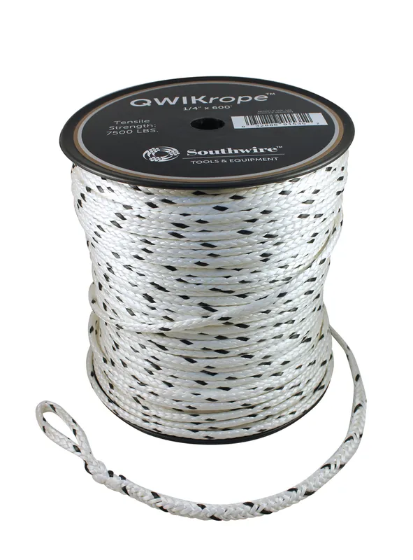 Southwire 58526301 QWIKrope 1/4 x 600ft 12-Strand UHM-WPE Rope