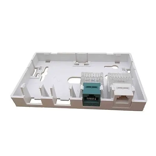 Dynacom 10600-SB4-WH Surface Mounting Box, 4-Port, White