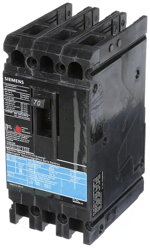 Siemens ED43B070 3-Pole 70 Amp 480 VAC 18 kA Circuit Breaker Lug