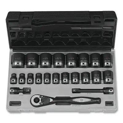 Grey Pneumatic 82222 Duo-Socket Impact Socket Set 1/2 in Dr 22 Pc