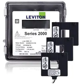 Leviton 2O480-01W Power Meter Kit 277/480V 3PH 4W 100A Meter Kit