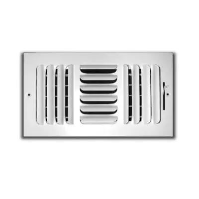 TRUaire 403M10X10 10 inch x 10 inch 3-Way Steel Register - White
