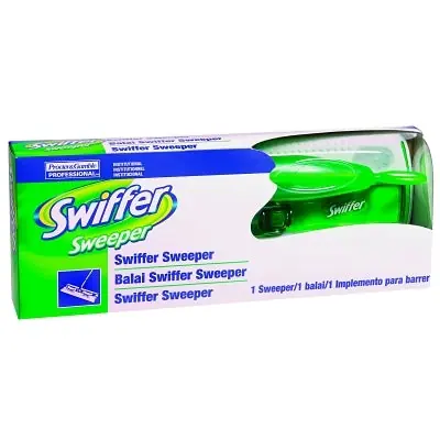 Swiffer 9060 Sweeper Mop 10 In x 4.8 In White Cloth Head 46 In Green/White Handle