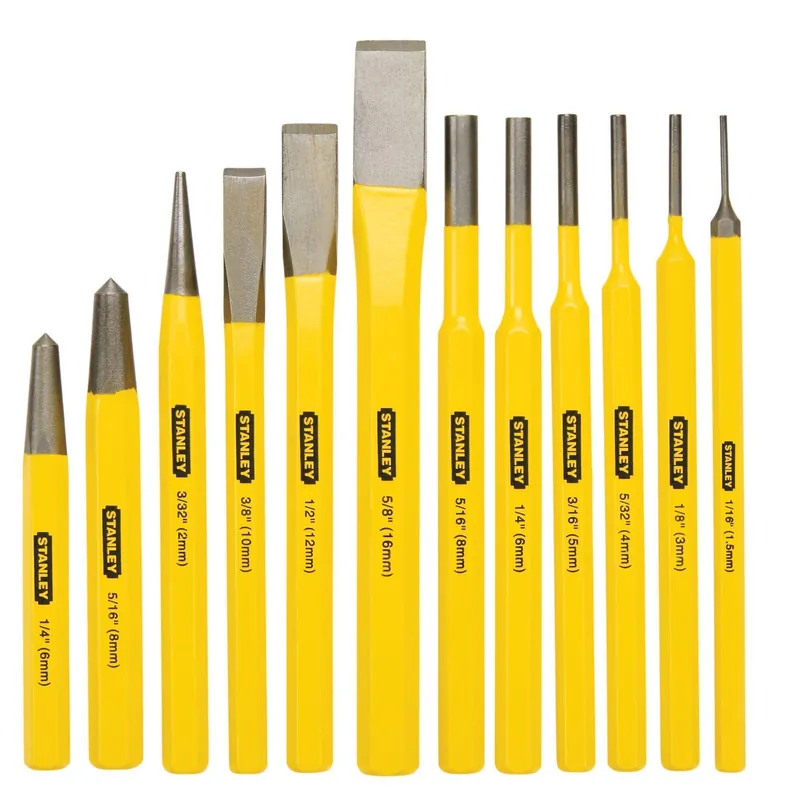Stanley STANL-16299 Punch and Cold Chisel Set, 3/8 to 5/8 in Chisel, 1/16 to 5/16 in Punch