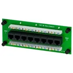 DATACOMM ELECTRONICS 80-0030 Passive Data Module, 8-Port, Cat 5E, RJ45, 4-Pair, 110 IDC Connector