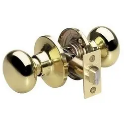 Master Lock BCO0403 Door Lock, Keyed Different, Biscuit Knob, Polished Brass, For Passage, 2 each per Box