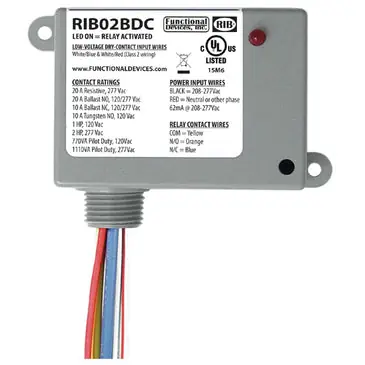 Functional RIB02BDC Enclosed Relay 208-277Vac pwr Each