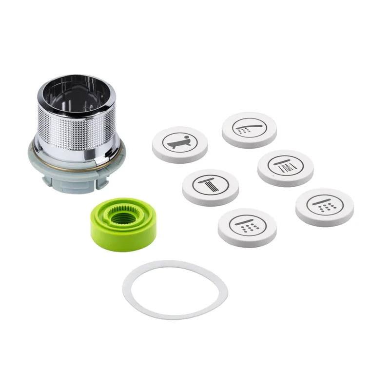 Grohe 48361000 SmartControl Button Replacement with Icon Caps in Grohe Chrome