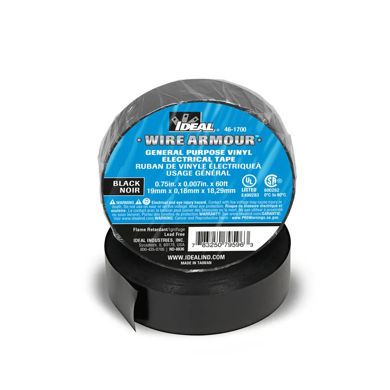 Ideal 46-1700 Vinyl Tape 3/4 inch x 60 ft Black Replacement 46-1700