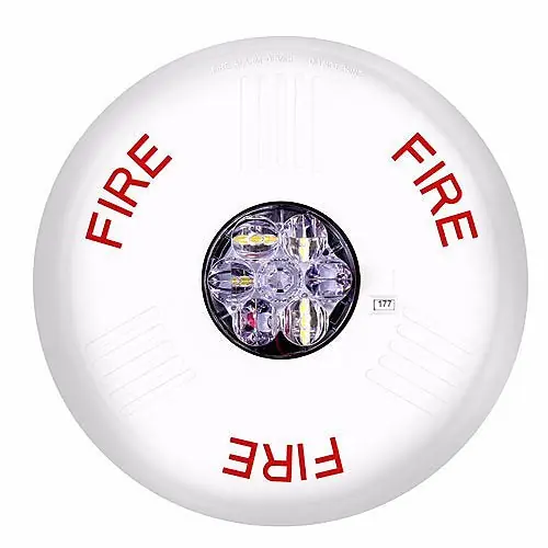 Eaton ELSTWC Wheelock Eluxa LED Strobe Ceiling Mount Fire Lettering Clear Lens 24V Multiple Candela