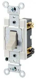 Leviton CSB2-20T 20 Amp 120/277 Volt Toggle Double-Pole AC Quiet Switch