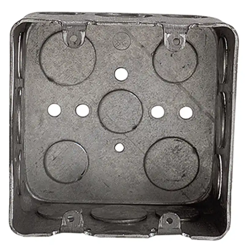 Steel City 2G4D-1/2&3/4 Steel Square Box 4 Inch 30.3 cu.in. 1/2 & 3/4 KOs