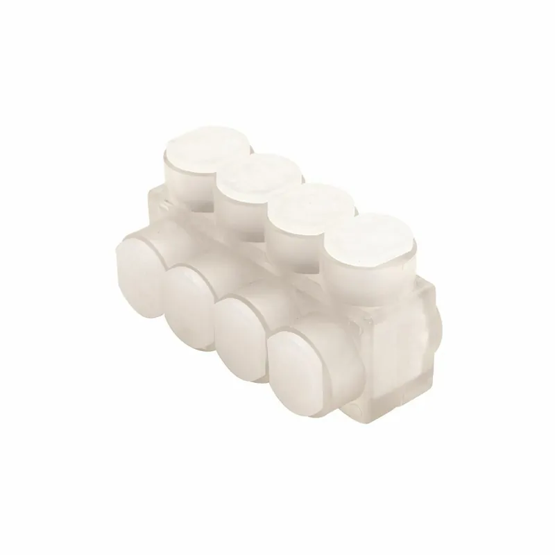 BURNDY BIBS2/04 Aluminum Multiple Tap Connector Clear Insulated 4 Port 1 Sided Entry 14-2/0 AWG Al/Cu Rated