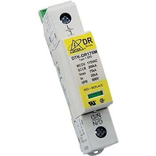 DITEK DTK-DR120P1 Surge Suppressor/Protector DIN Rail 120VAC Single Phase Type 1CA UL1449