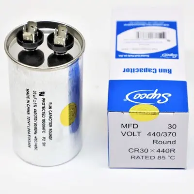 Sealed Unit Parts Co LCR30X440R Round Run Capacitor 370/440VAC